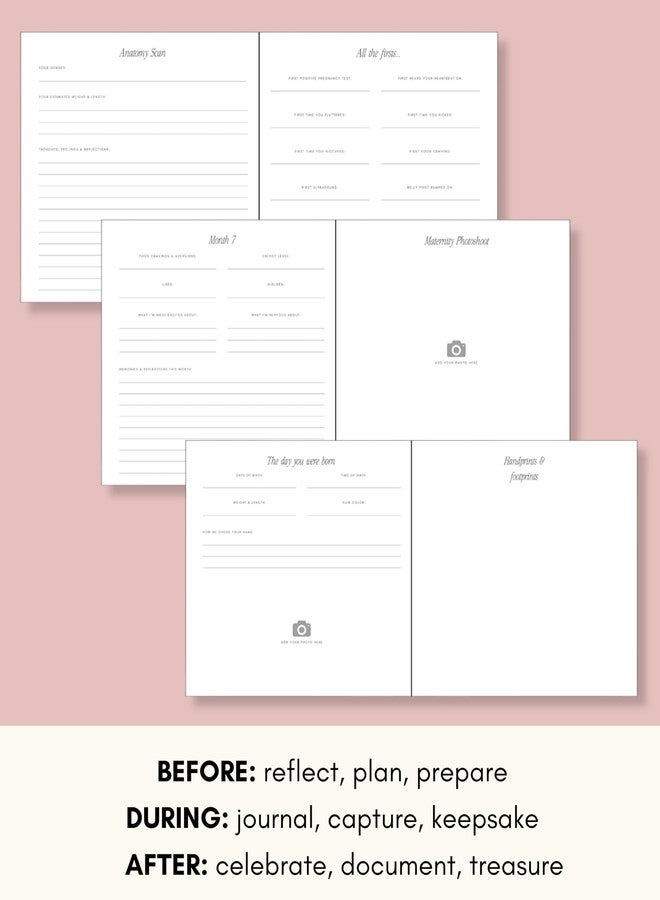 لامير مفكرة لامار للحمل للأمهات لأول مرة - مخطط الحمل، ألبوم صور الموجات فوق الصوتية، وسجل قصاصات الحمل للأمهات الحوامل - هدية للأم لأول مرة، ضرورية لكل أم حامل - Image 4